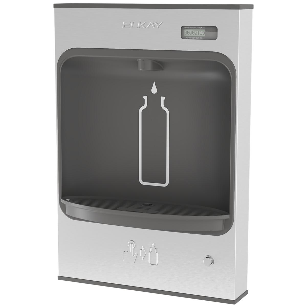 Elkay ezH2O Mechanical Bottle Filling Station Surface Mount, Battery Powered Non-Filtered Non-Refrigerated Stainless EMASMB