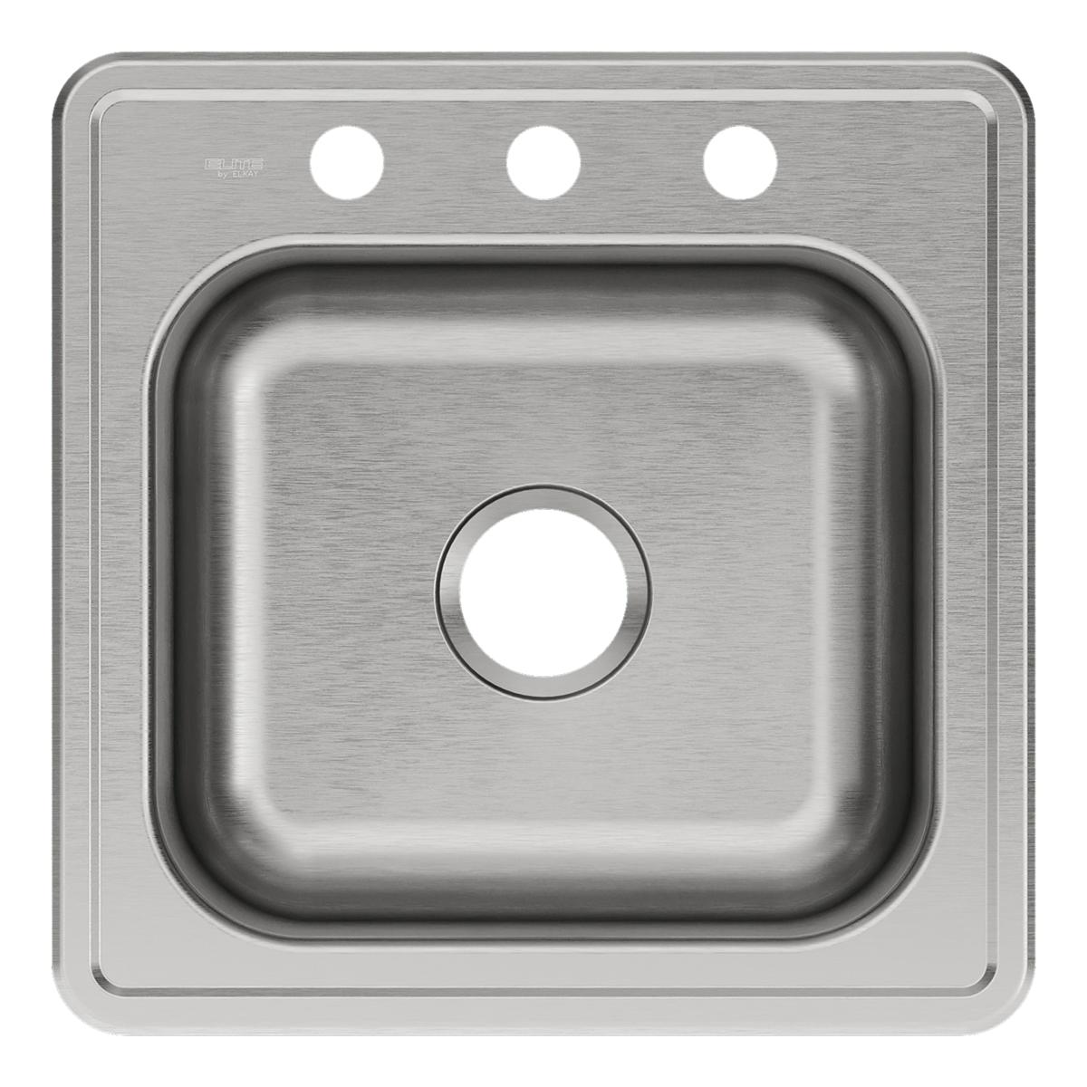 Elkay Celebrity Stainless Steel 20" x 20" x 10-1/8", 3-Hole Single Bowl Drop-in Laundry Sink ESE2020103