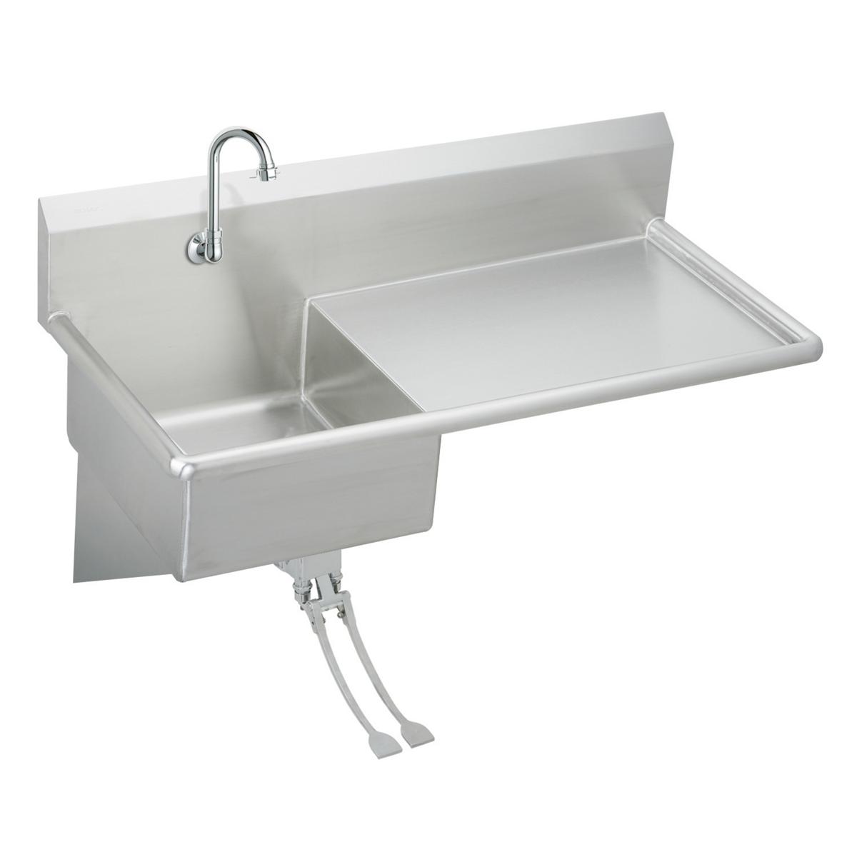 Elkay Stainless Steel 49-1/2" x 24" x 10, Wall Hung Service Sink Kit ESS4924RFC