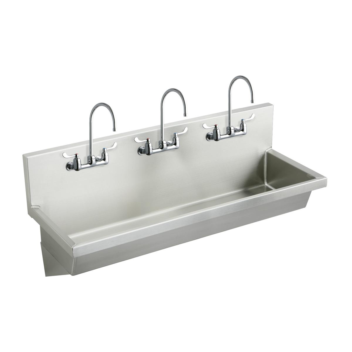 Elkay Stainless Steel 60" x 20" x 8", Wall Hung Multiple Station Hand Wash Sink Kit EWMA6020C