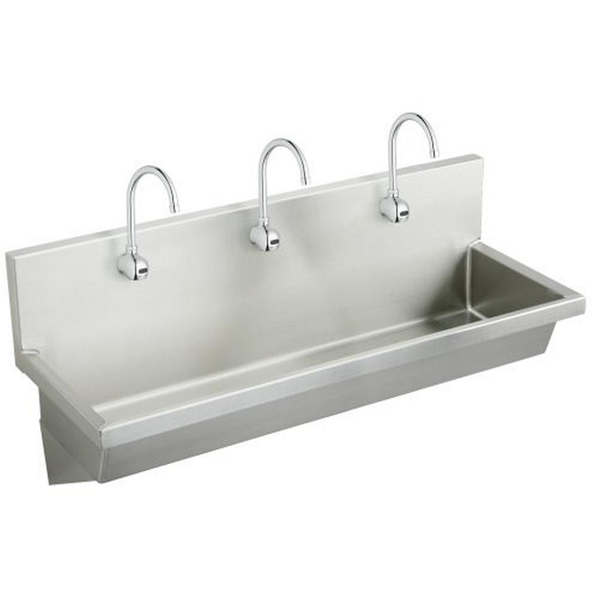 Elkay Stainless Steel 60" x 20" x 8", Wall Hung Multiple Station Hand Wash Sink Kit EWMA6020SACC