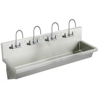 Elkay Stainless Steel 96" x 20" x 8", Wall Hung Multiple Station Hand Wash Sink Kit EWMA9620C