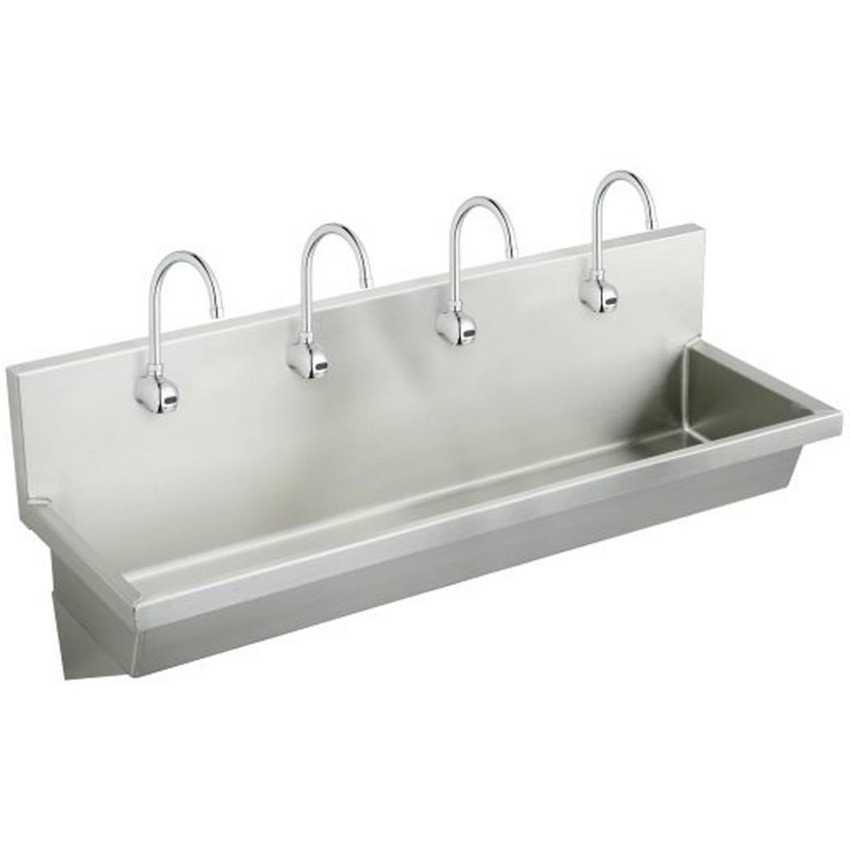 Elkay Stainless Steel 96" x 20" x 8", Wall Hung Multiple Station Hand Wash Sink Kit EWMA9620SACMC