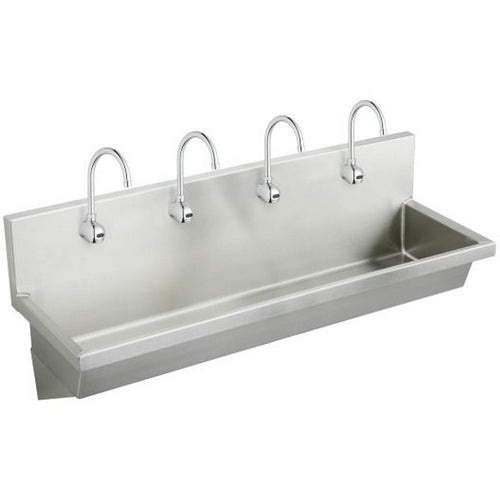 Elkay Stainless Steel 96" x 20" x 8", Wall Hung Multiple Station Hand Wash Sink Kit EWMA9620SACMC