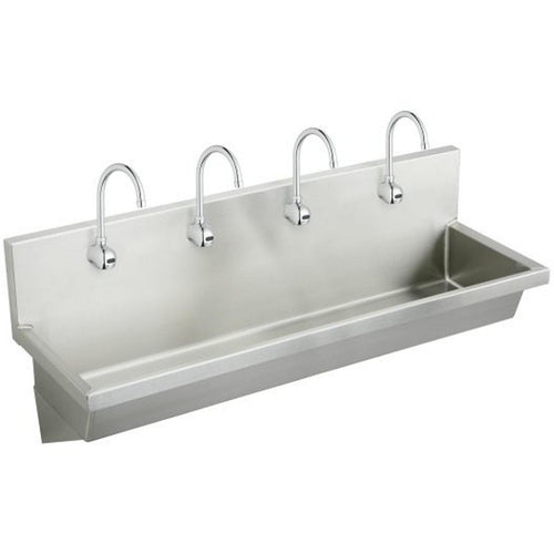 Elkay Stainless Steel 96" x 20" x 8", Wall Hung Multiple Station Hand Wash Sink Kit EWMA9620SACTMC