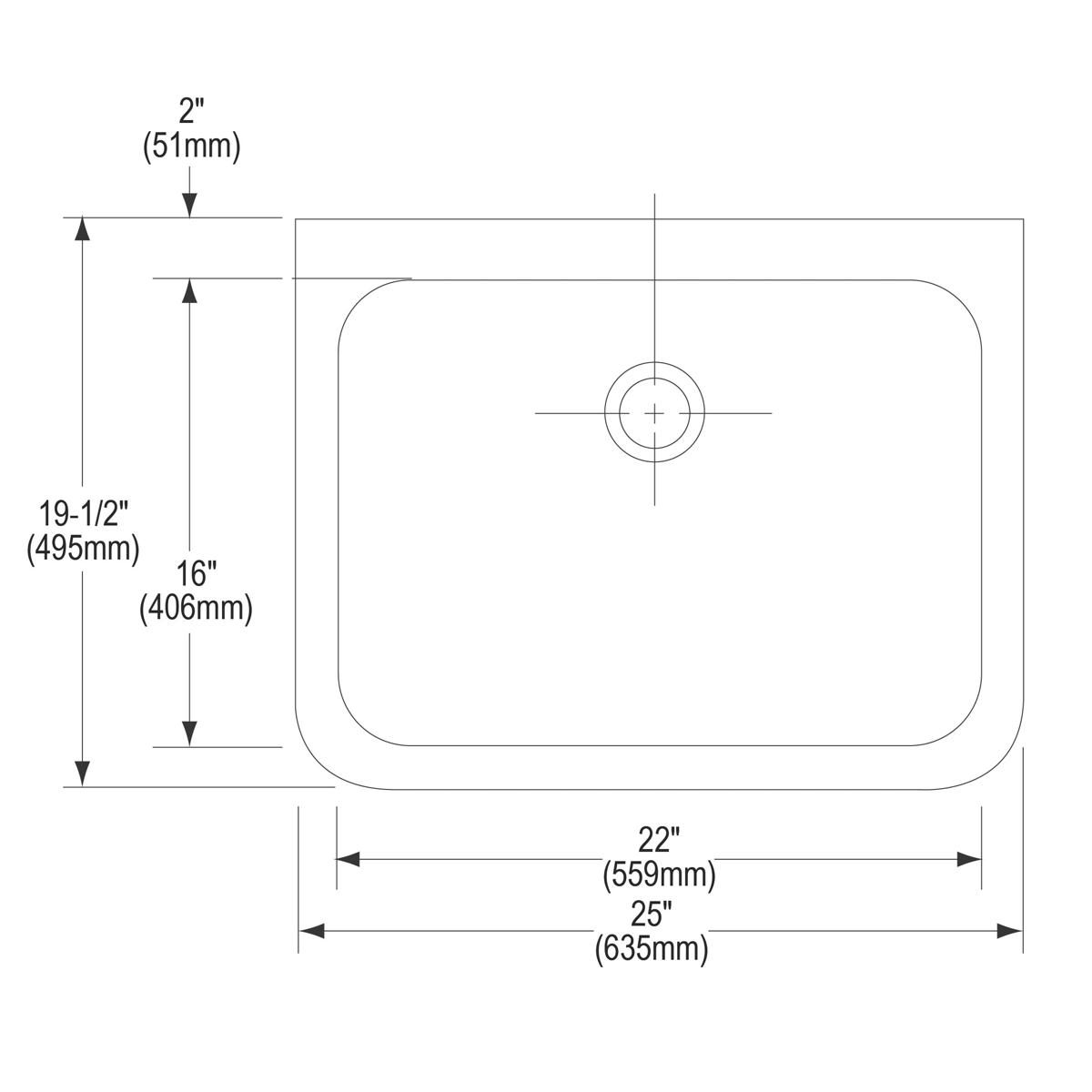 Elkay Stainless Steel 25" x 19.5" x 10-1/2", Wall Hung Single Bowl Hand Wash Sink Kit EWS2520FC