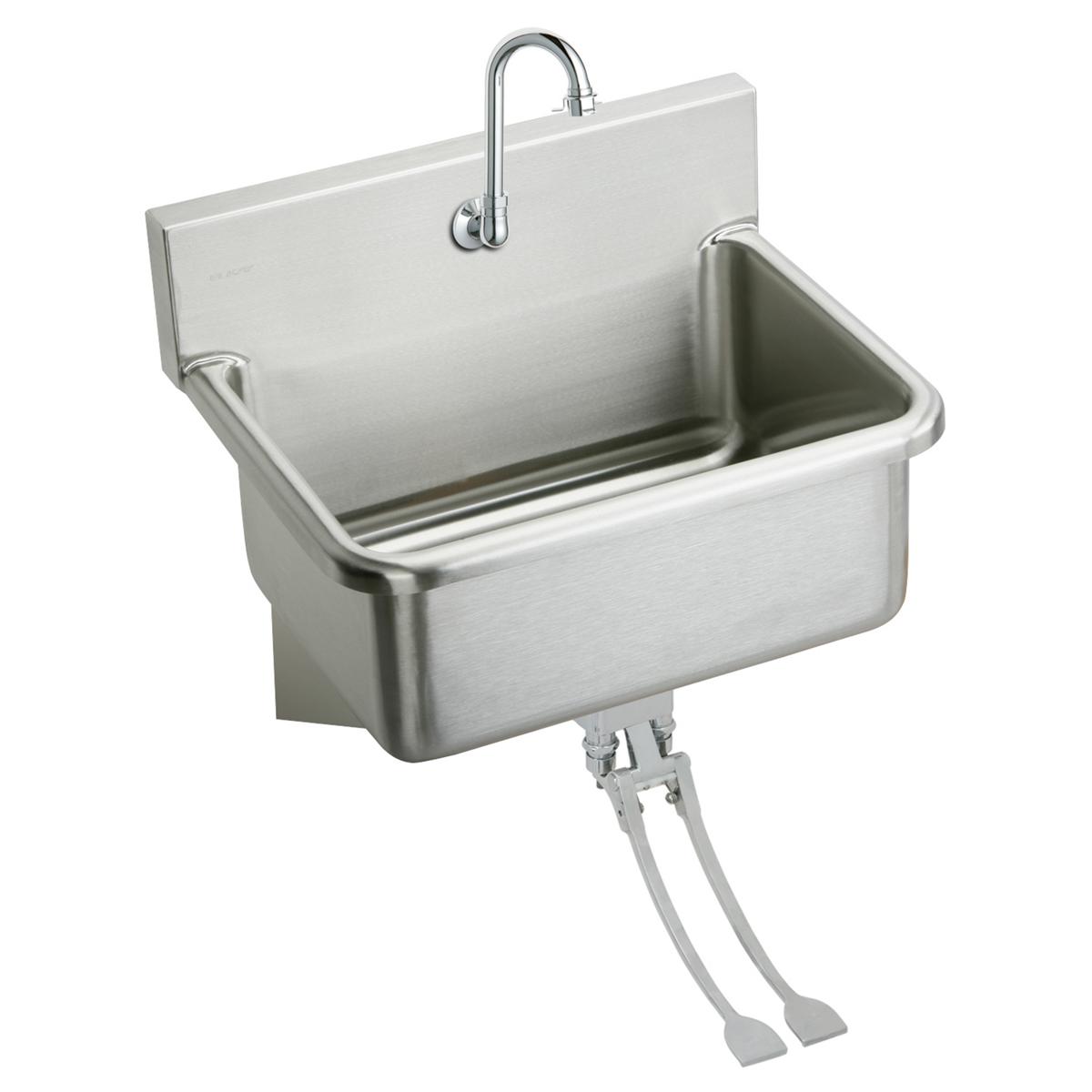 Elkay Stainless Steel 31" x 19.5" x 10-1/2", Wall Hung Single Bowl Hand Wash Sink Kit EWS3120FC