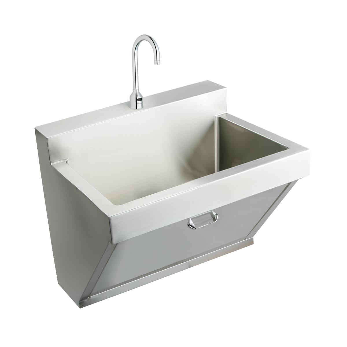 Elkay Stainless Steel 30" x 23" x 26", Wall Hung Single Bowl Surgeon Scrub Sink Kit EWSF13026SACC
