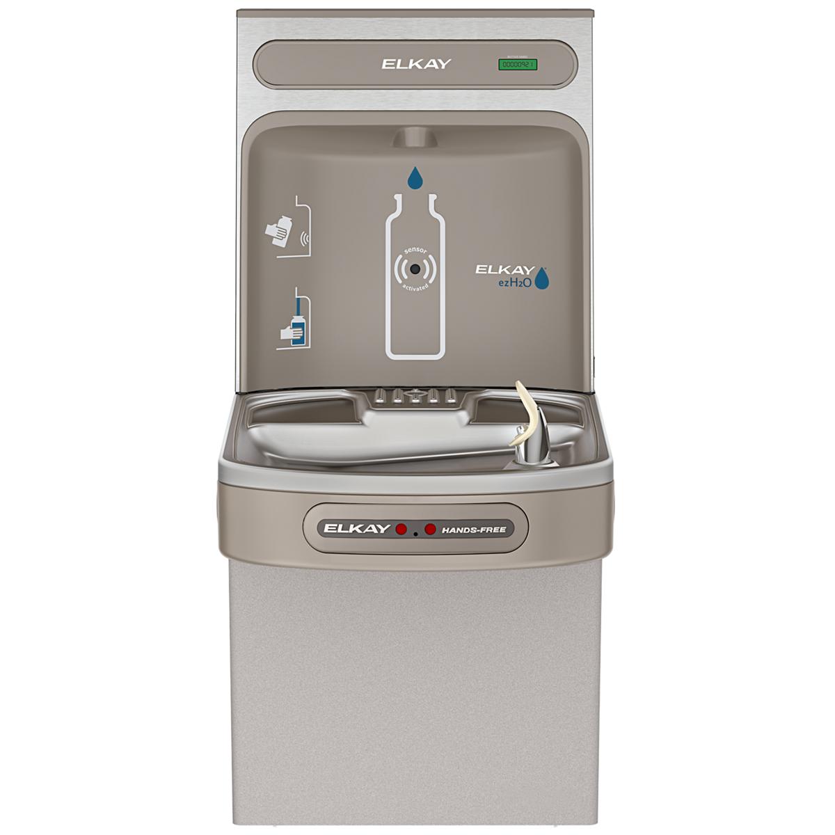 Elkay ezH2O Bottle Filling Station with Single ADA Cooler Hands Free Activation Non-Filtered Refrigerated Light EZO8WSLK