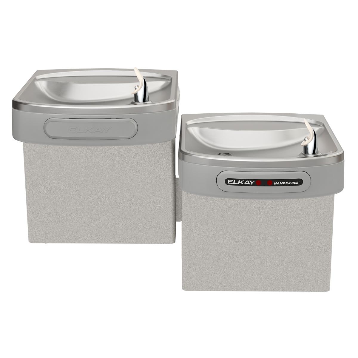 Elkay Versatile Cooler Wall Mount Bi-Level ADA Hands-Free, Non-Filtered Refrigerated Light Gray Granite EZOSTL8LC