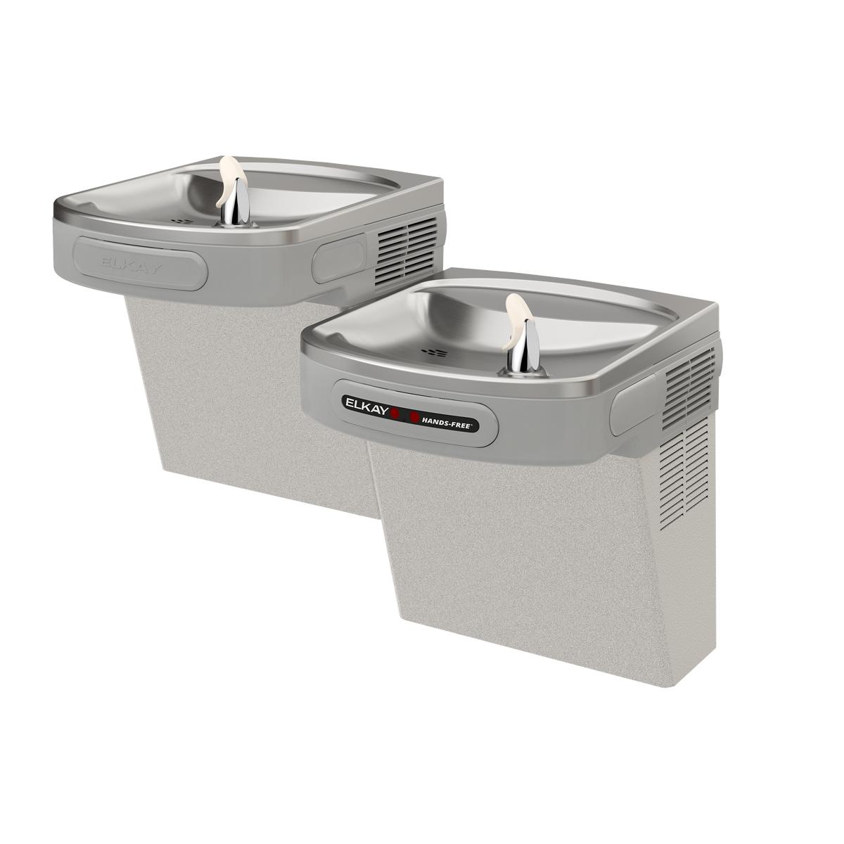 Elkay Versatile Cooler Wall Mount Bi-Level ADA Hands-Free, Non-Filtered Refrigerated Light Gray Granite EZOSTL8LC