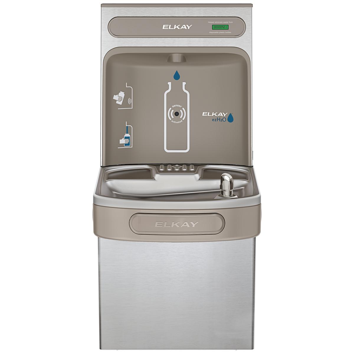 Elkay ezH2O Bottle Filling Station with Single ADA Vandal-Resistant Cooler, Non-Filtered Refrigerated Stainless EZS8WSVRSK