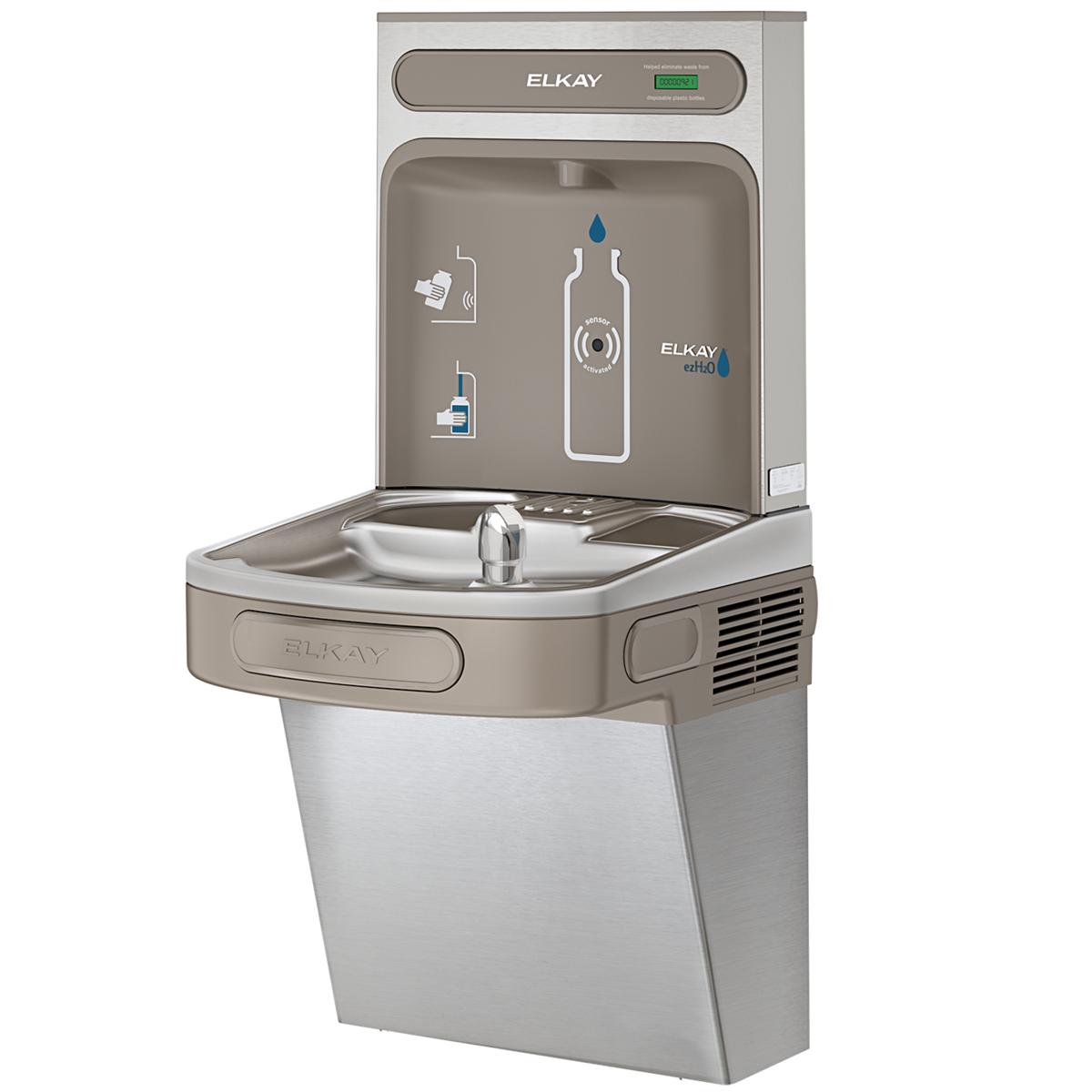 Elkay ezH2O Bottle Filling Station with Single ADA Vandal-Resistant Cooler, Non-Filtered Refrigerated Stainless EZS8WSVRSK