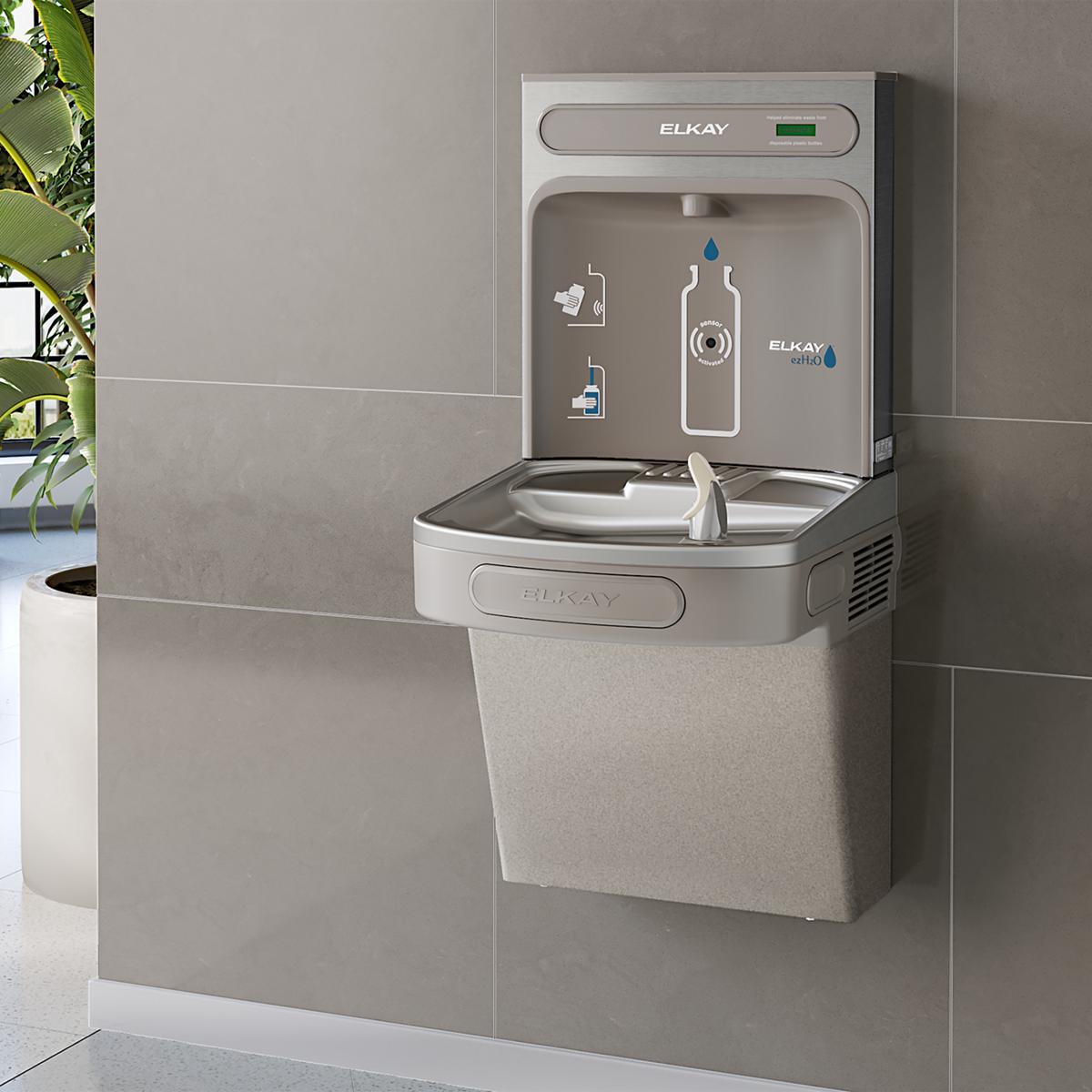 Elkay ezH2O Bottle Filling Station with Single ADA Cooler Non-Filtered Non-Refrigerated Light EZSDWSLK