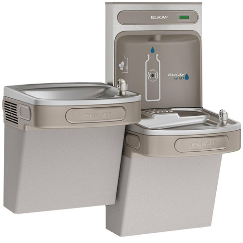 Elkay ezH2O Bottle Filling Station & Versatile Bi-Level ADA Vandal-Resistant Cooler, Non-Filtered Refrigerated Light Gray EZSTL8WSVRLK