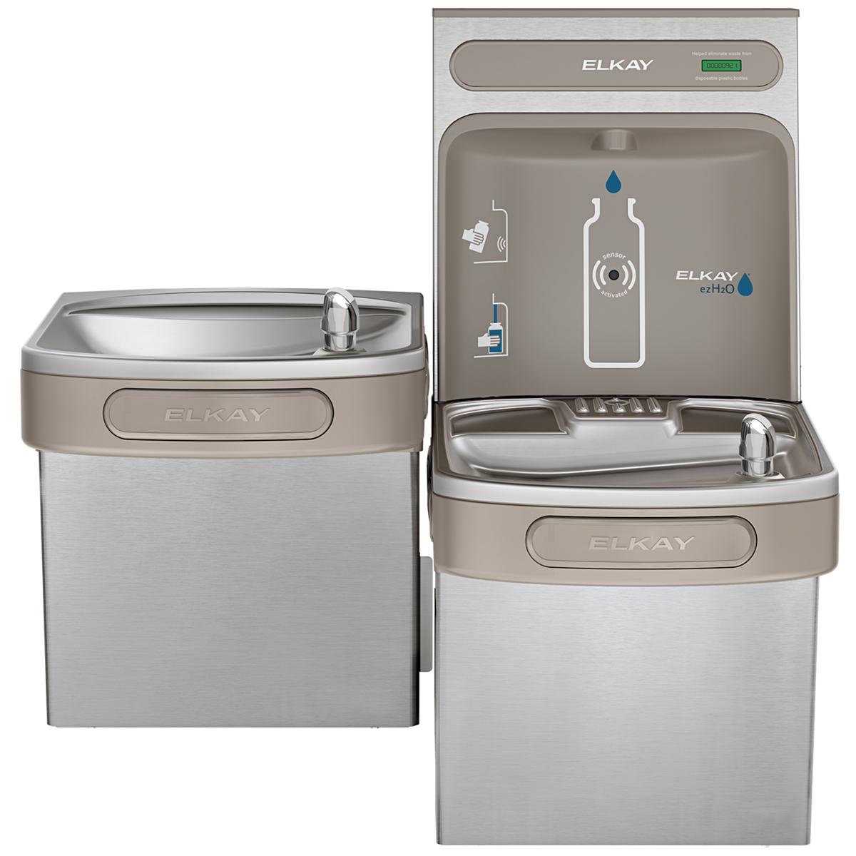 Elkay ezH2O Bottle Filling Station & Versatile Bi-Level ADA Vandal- Resistant Cooler, Non-Filtered, 8.0 GPH EZSTL8WSVRSK
