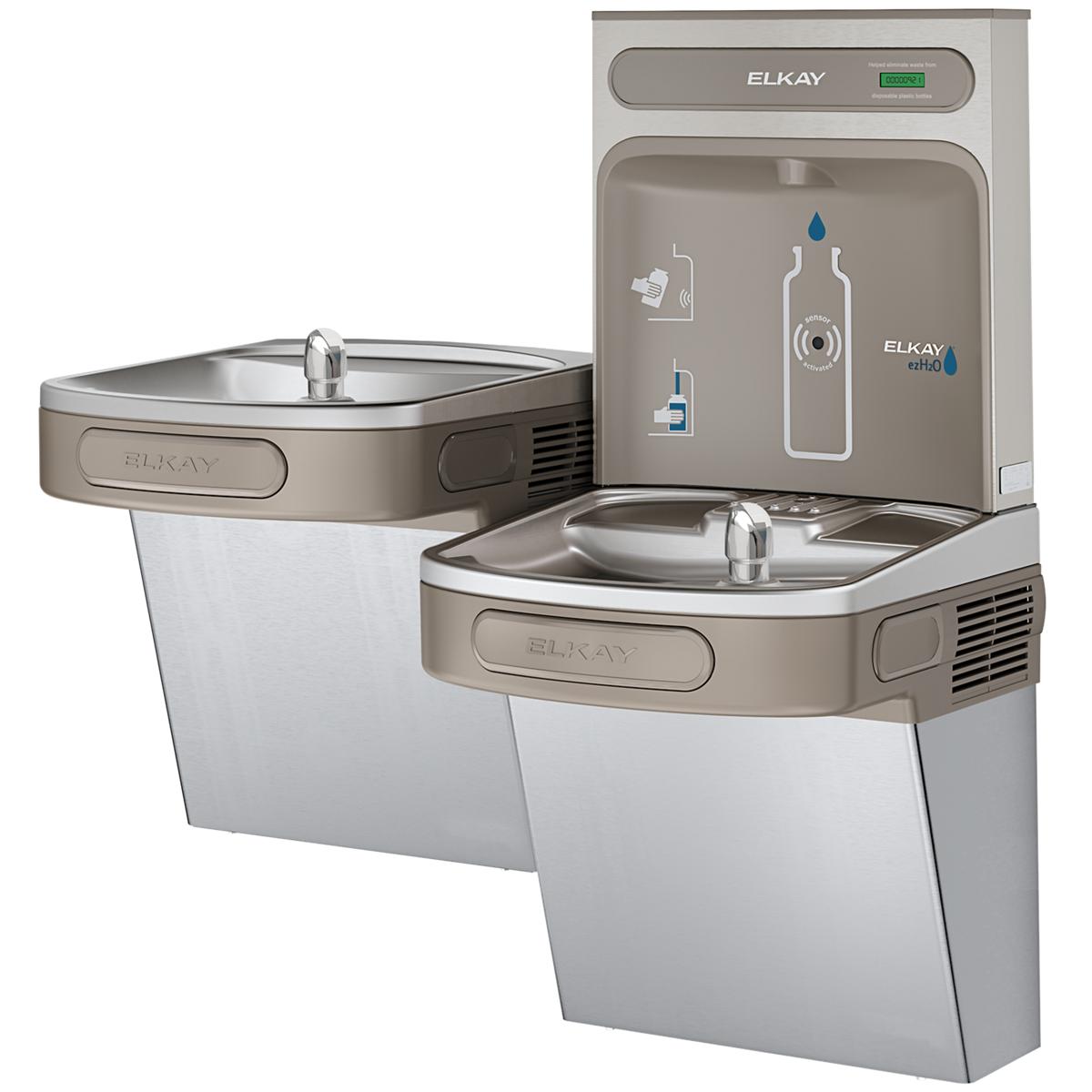 Elkay ezH2O Bottle Filling Station & Versatile Bi-Level ADA Vandal- Resistant Cooler, Non-Filtered, 8.0 GPH EZSTL8WSVRSK