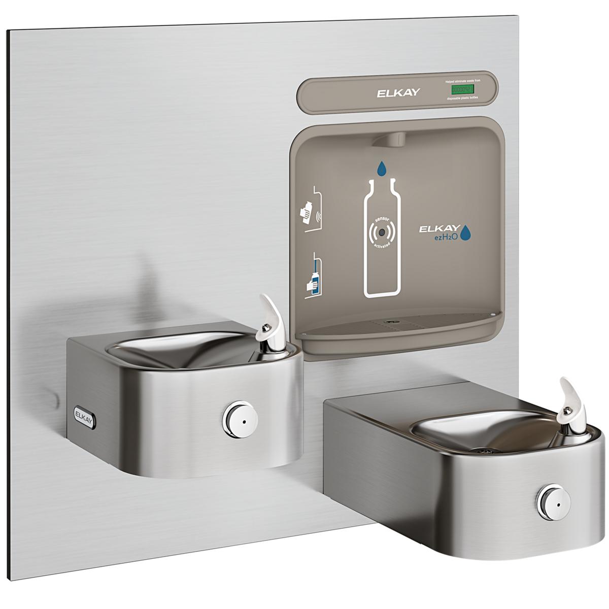 Elkay ezH2O Bottle Filling Station & Integral Soft Sides Fountain, Non-Filtered, Stainless Steel EZWS-EDFP217K