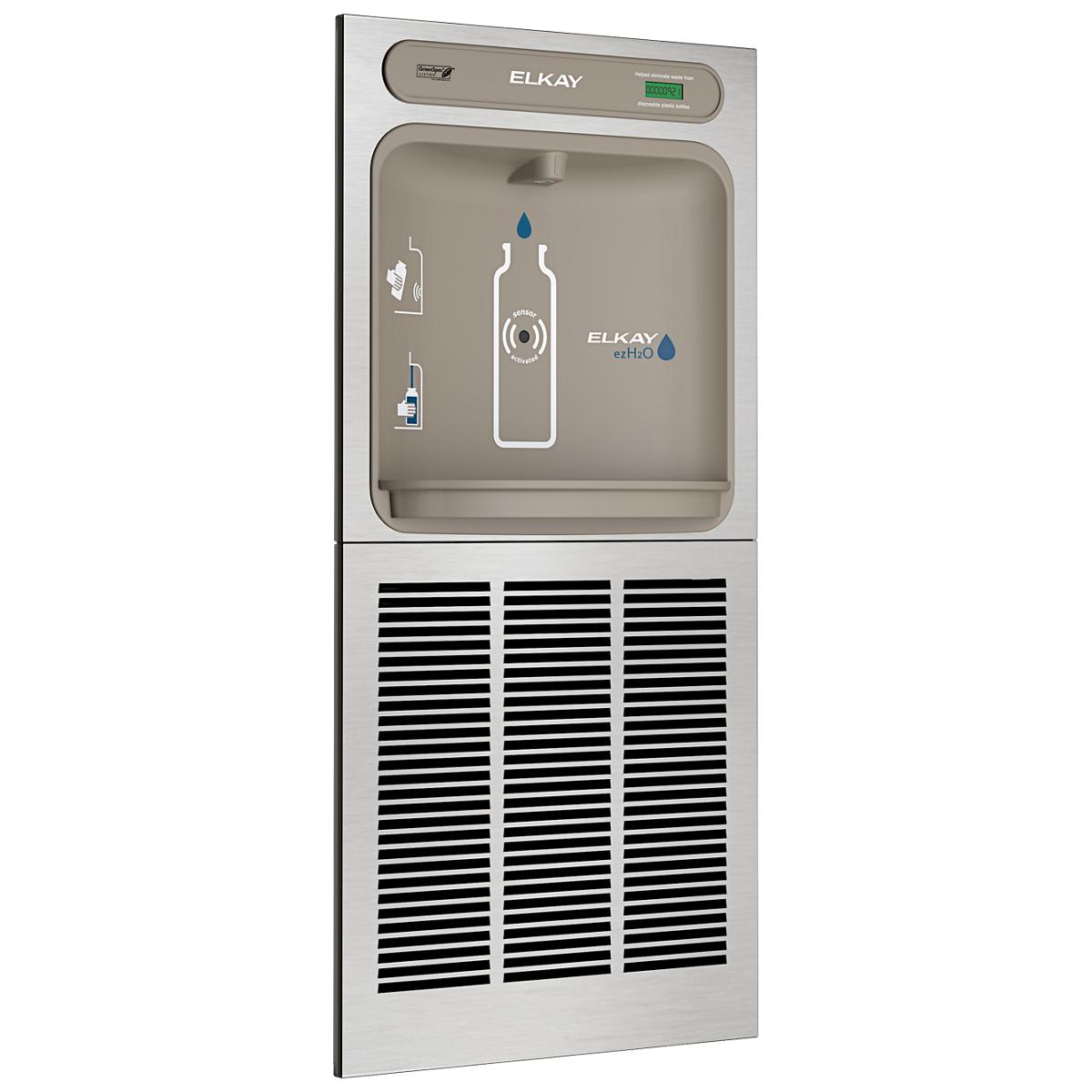 Elkay ezH2O In-Wall Bottle Filling Station, High Efficiency Non-Filtered Refrigerated Stainless EZWSGRN8K