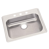 Elkay Dayton Stainless Steel 25" x 21-1/4" x 5-3/8", 3-Hole Single Bowl Drop-in Sink GE125213