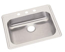 Elkay 22 Gauge Stainless Steel 25" x 21.25" x 5.375" Single Bowl Drop-in Kitchen Sink GE12521X