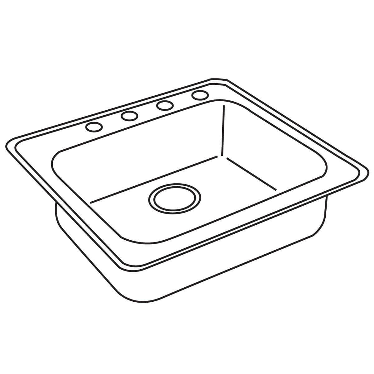 Elkay Dayton Stainless Steel 25" x 22" x 5-3/8", Single Bowl Drop-in Sink GE125223