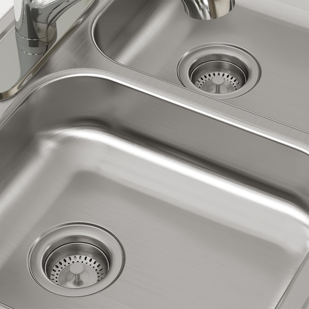 Elkay Dayton Stainless Steel 33" x 22" x 5-3/8", 3-Hole Equal Double Bowl Drop-in Sink GE233223