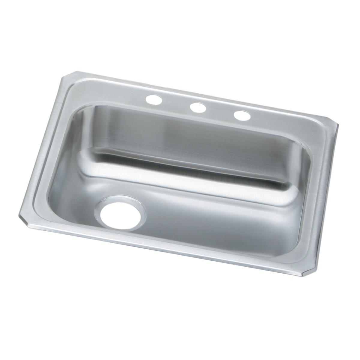 Elkay Celebrity Stainless Steel 25" x 21-1/4" x 5-3/8", 1-Hole Single Bowl Drop-in Sink with Left Drain GECR2521L1