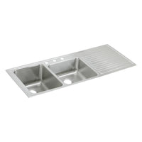 Elkay Lustertone Classic Stainless Steel 54" x 22" x 10", Offset Double Bowl Drop-in Sink with Drainboard ILGR5422L2