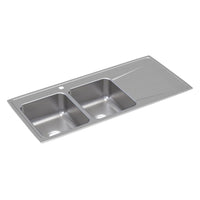 Elkay Lustertone Classic Stainless Steel 48" x 22" x 7-5/8", Equal Double Bowl Drop-in Sink with Drainboard ILR4822L1