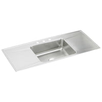 Elkay Lustertone Classic Stainless Steel 54" x 22" x 7-5/8", Single Bowl Drop-in Sink with Drainboard ILR5422DD4