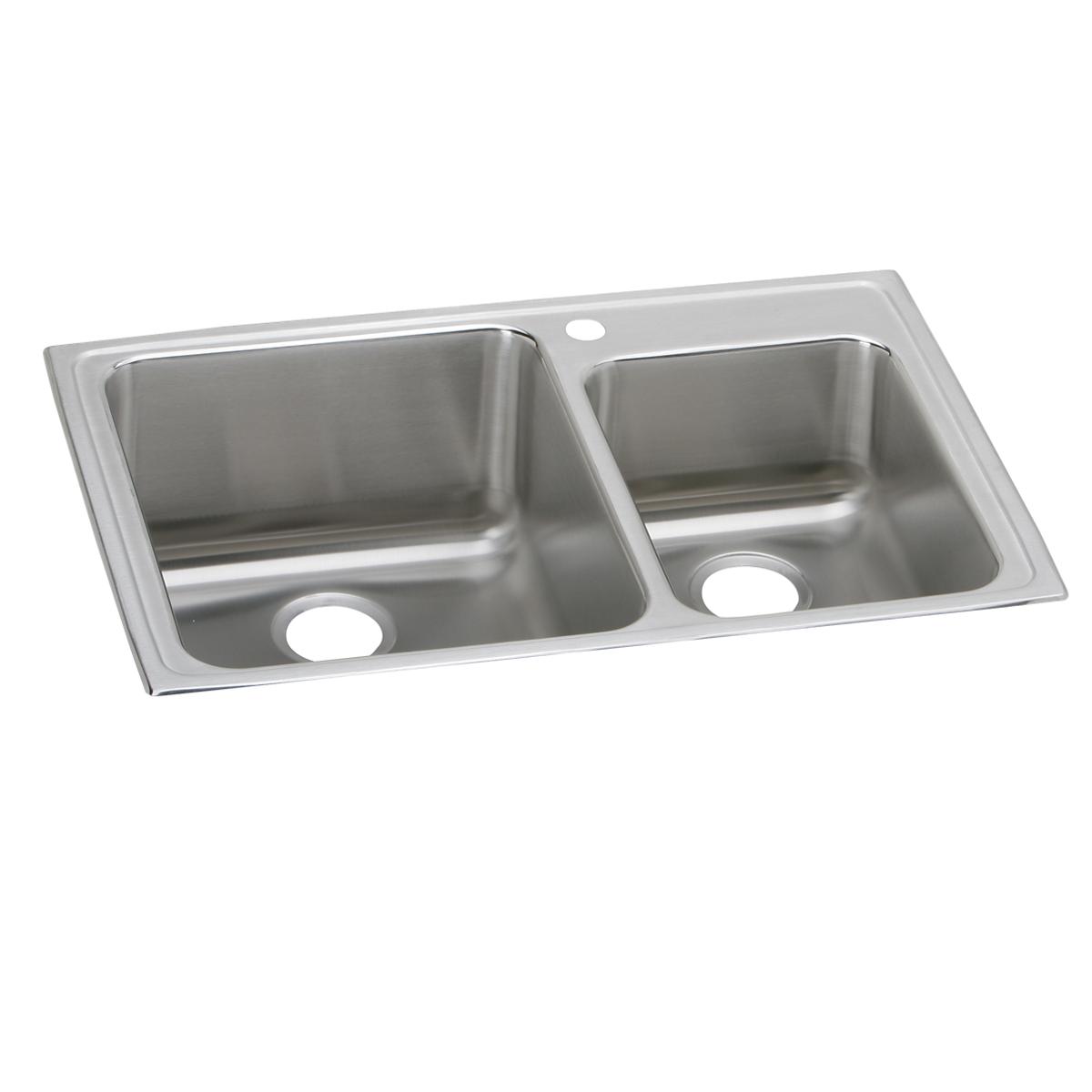 Elkay Lustertone Classic Stainless Steel 33" x 22" x 10", 3-Hole 60/40 Double Bowl Drop-in Sink LFGR33223