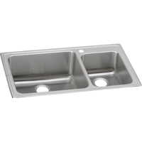 Elkay Lustertone Classic Stainless Steel 37" x 22" x 10", 1-Hole 60/40 Double Bowl Drop-in Sink LFGR37221