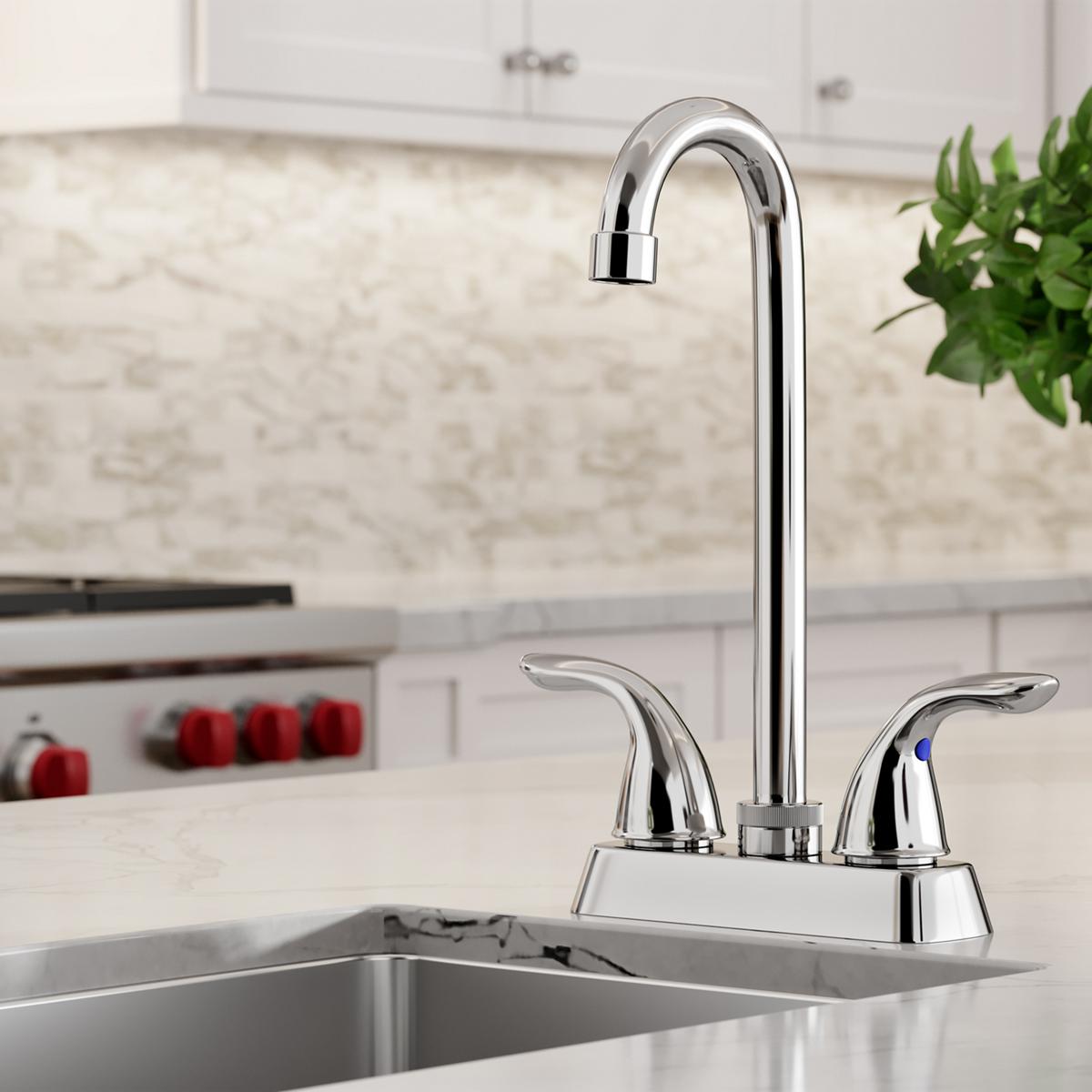 Elkay Everyday Bar Deck Mount Faucet and Lever Handles Chrome LK2477CR