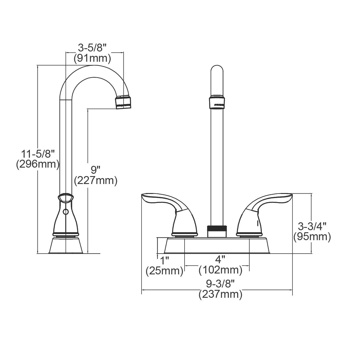 Elkay Everyday Bar Deck Mount Faucet and Lever Handles Chrome LK2477CR