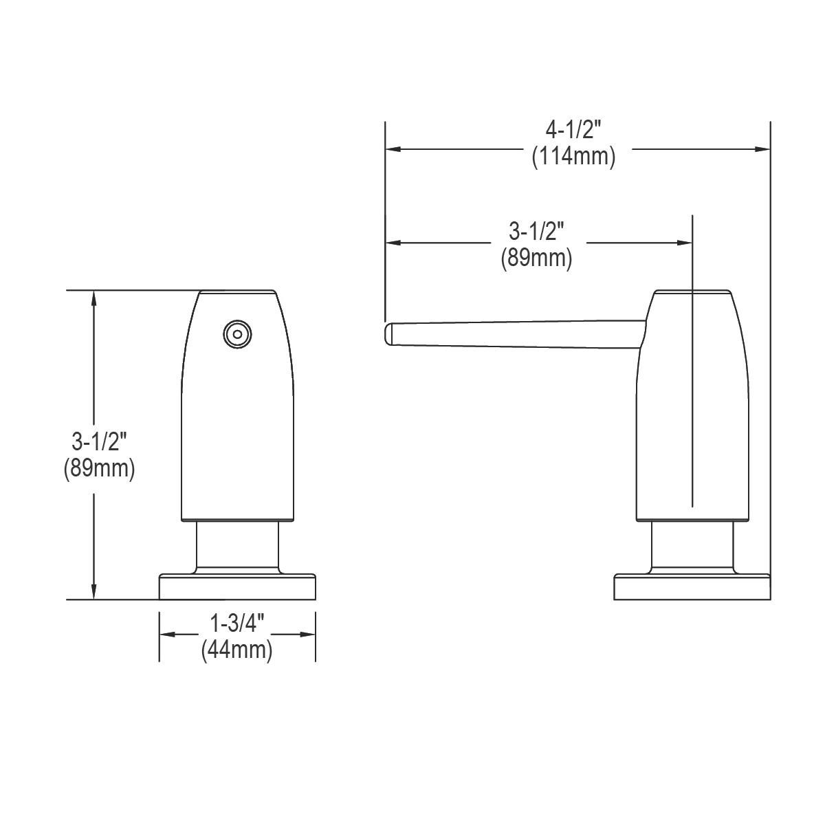 Elkay 1-3/4" x 4-1/2" x 3" Soap / Lotion Dispenser, Lustrous Steel (LS) LK325LS
