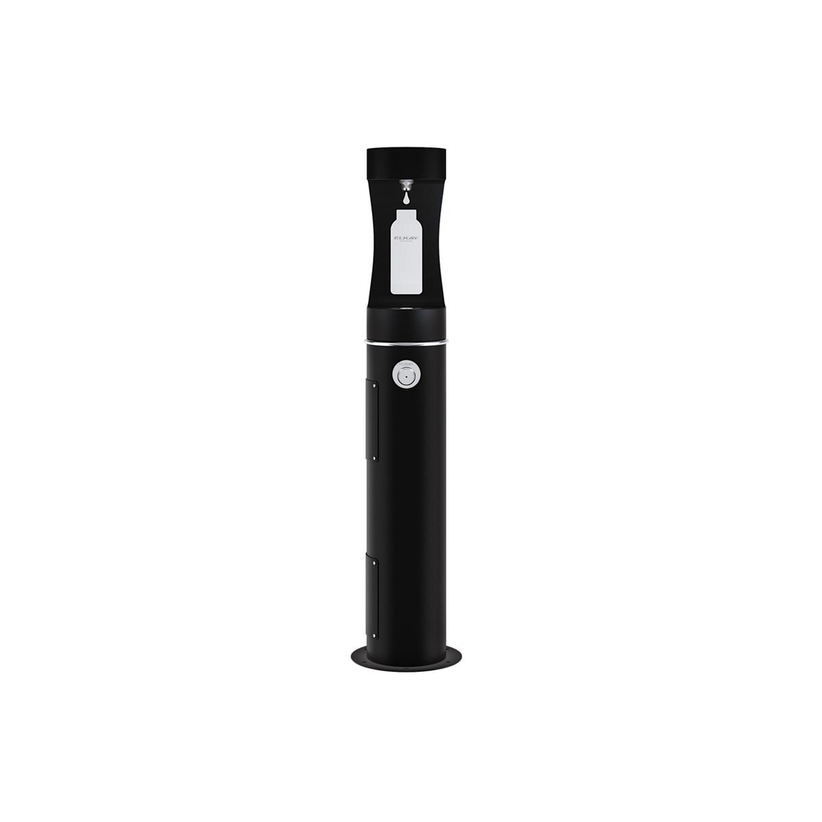 Elkay Outdoor ezH2O Bottle Filling Station Pedestal, Non-Filtered Non-Refrigerated Black LK4400BFBLK