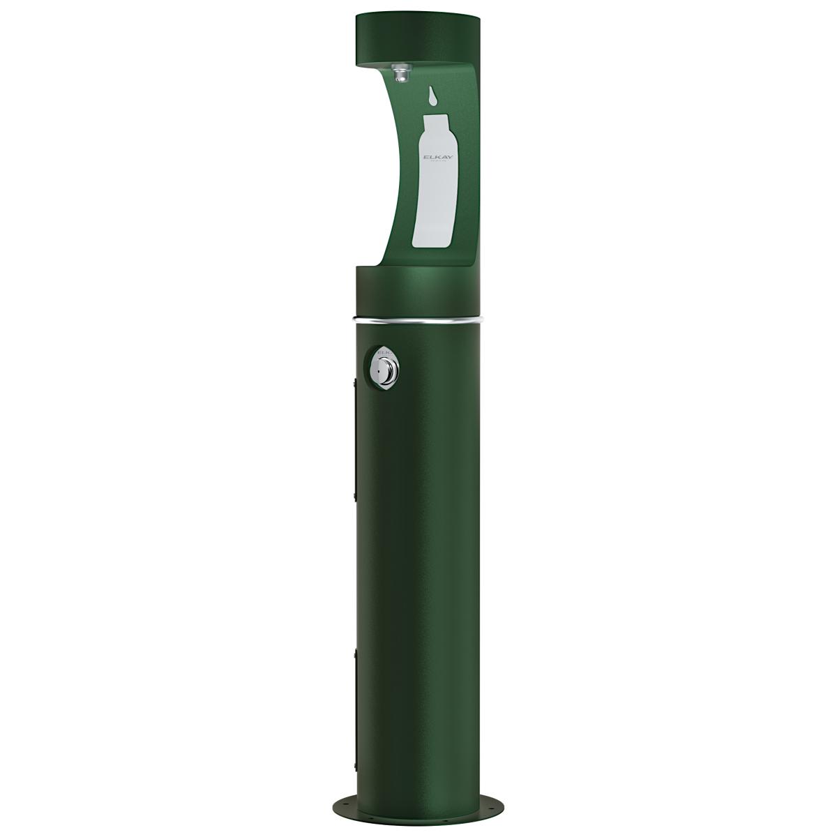 Elkay Outdoor ezH2O Bottle Filling Station Pedestal, Non-Filtered Non-Refrigerated Freeze Resistant Evergreen LK4400BFFRKEVG