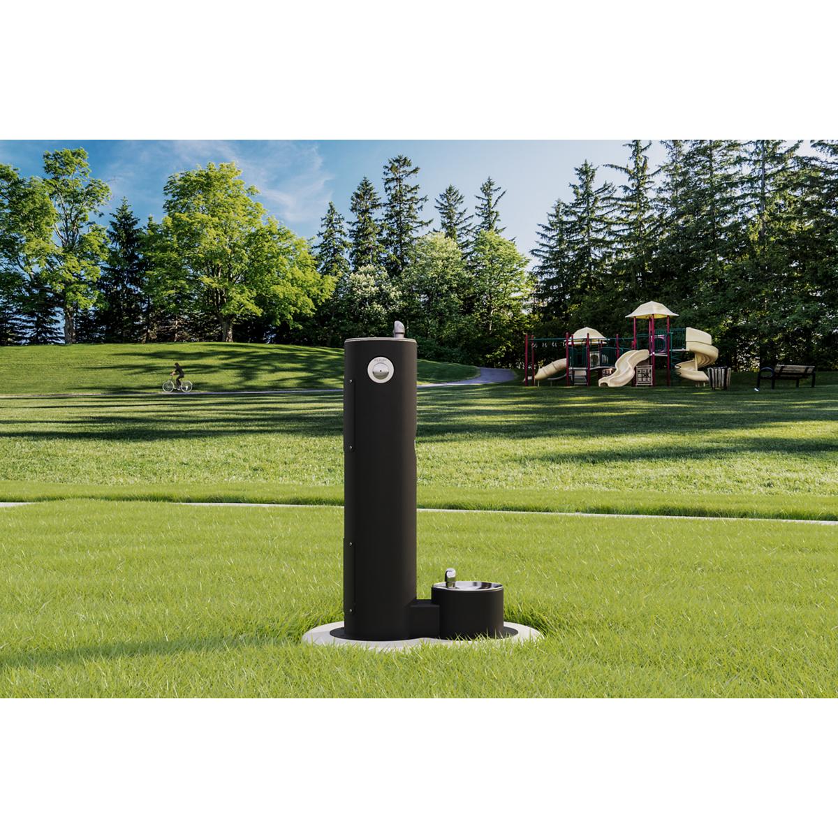 Elkay Outdoor Fountain Pedestal with Pet Station Non-Filtered, Non-Refrigerated Black LK4400DBBLK