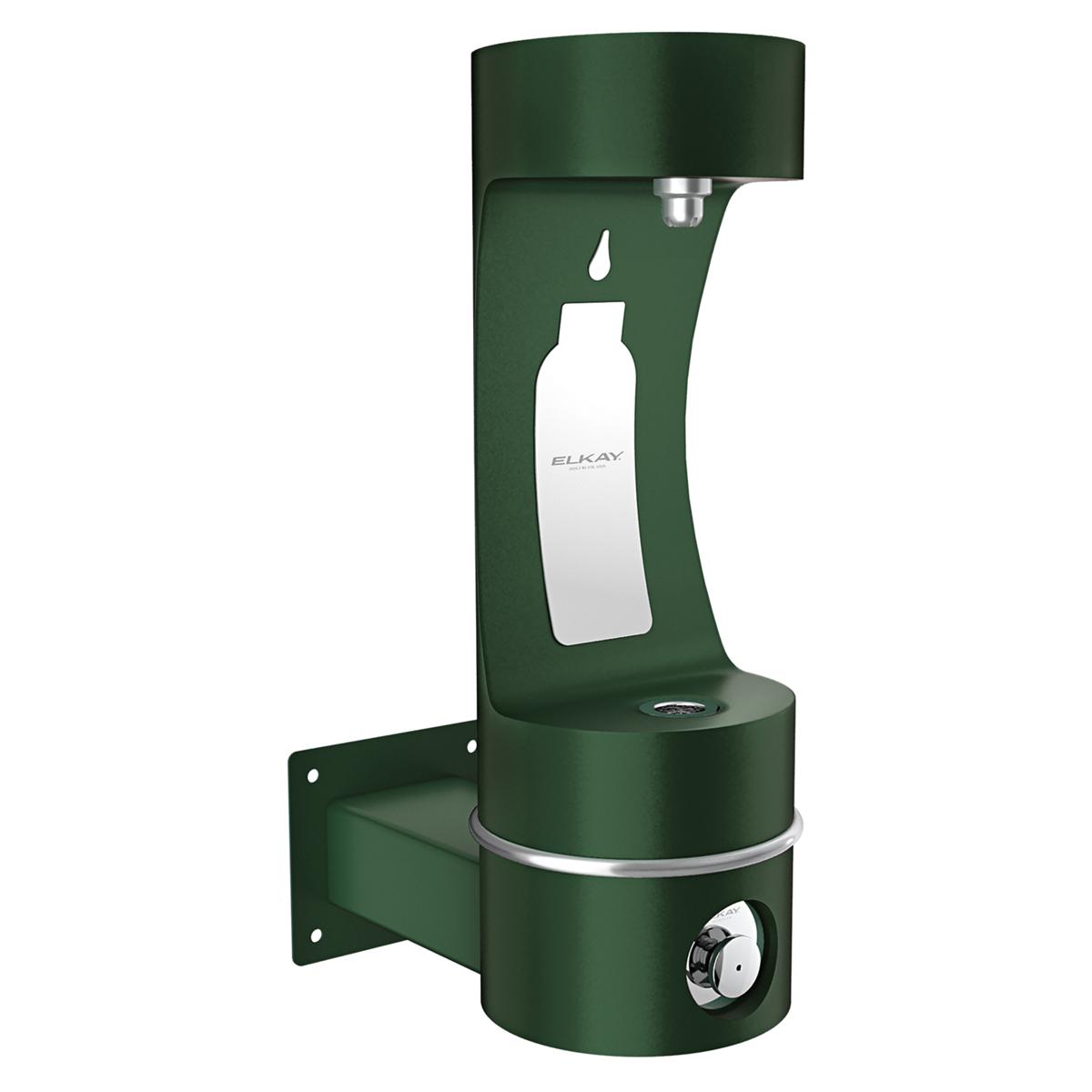 Elkay Outdoor ezH2O Single Arm Bottle Filling Station Wall Mount, Non-Filtered Non-Refrigerated Evergreen LK4405BFEVG