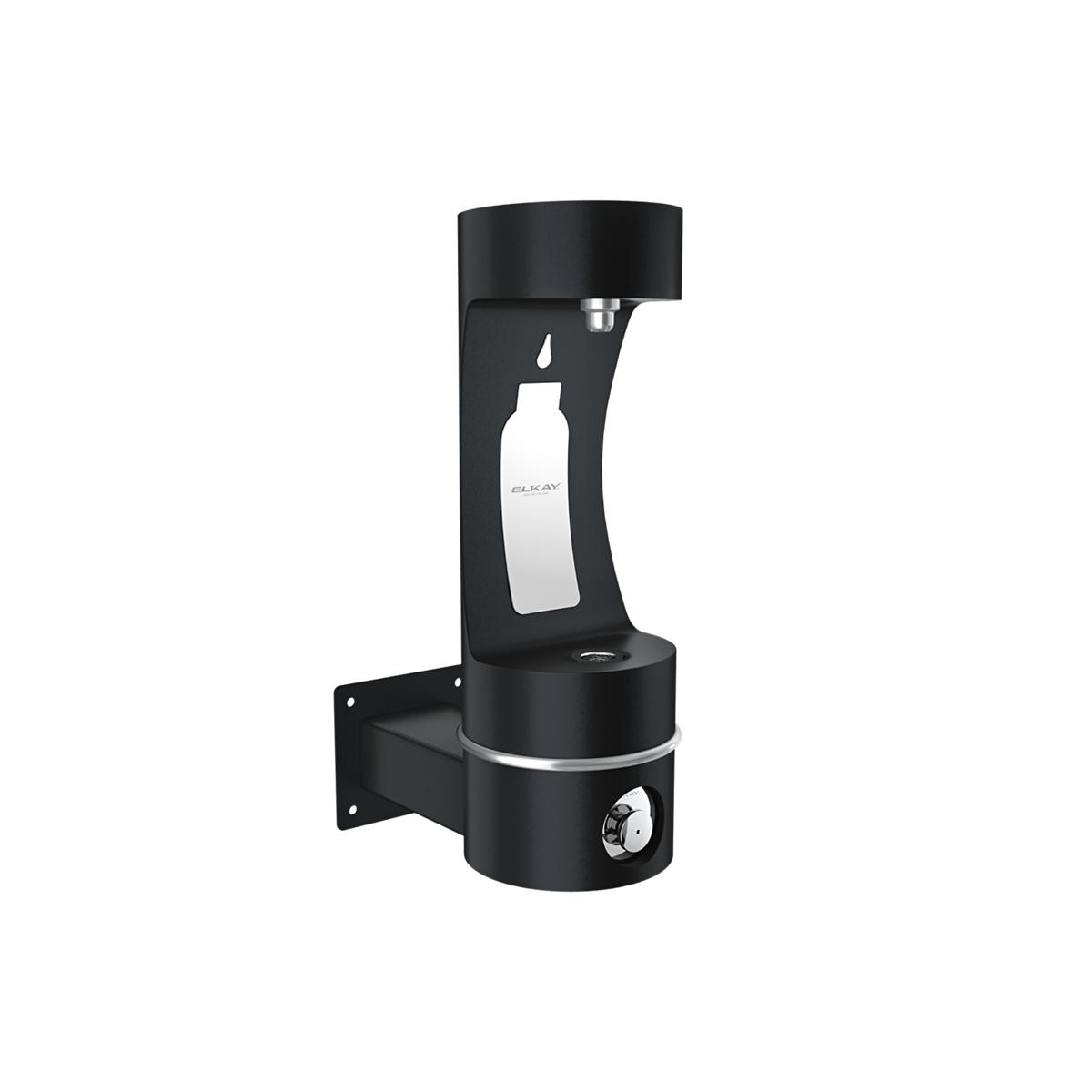 Elkay Outdoor ezH2O Single Arm Bottle Filling Station Wall Mount, Non-Filtered Non-Refrigerated Freeze Resistant Black LK4405BFFRKBLK