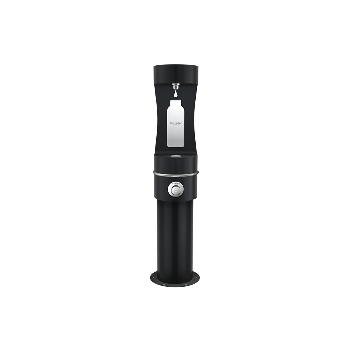 Elkay Outdoor ezH2O Lower Bottle Filling Station Bi-Level Pedestal, Non-Filtered Non-Refrigerated Black LK4420BF1LBLK