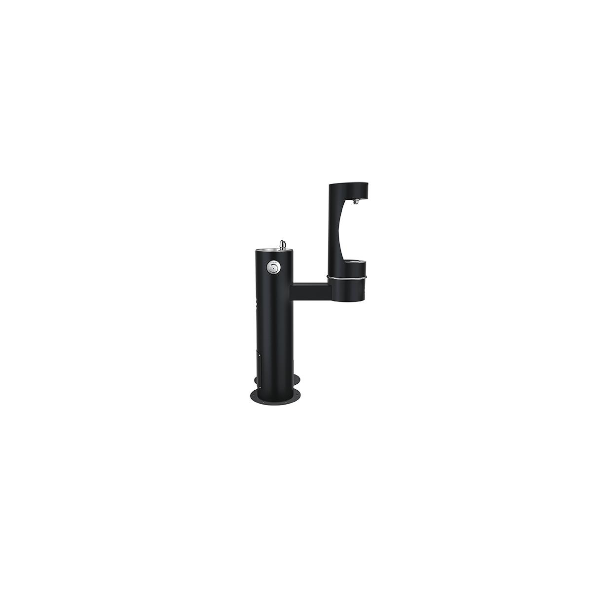 Elkay Outdoor ezH2O Lower Bottle Filling Station, Bi-Level Pedestal with Pet Station NonFilter, NonRefrige FreezeResist Black LK4420BF1LDBFRKBLK