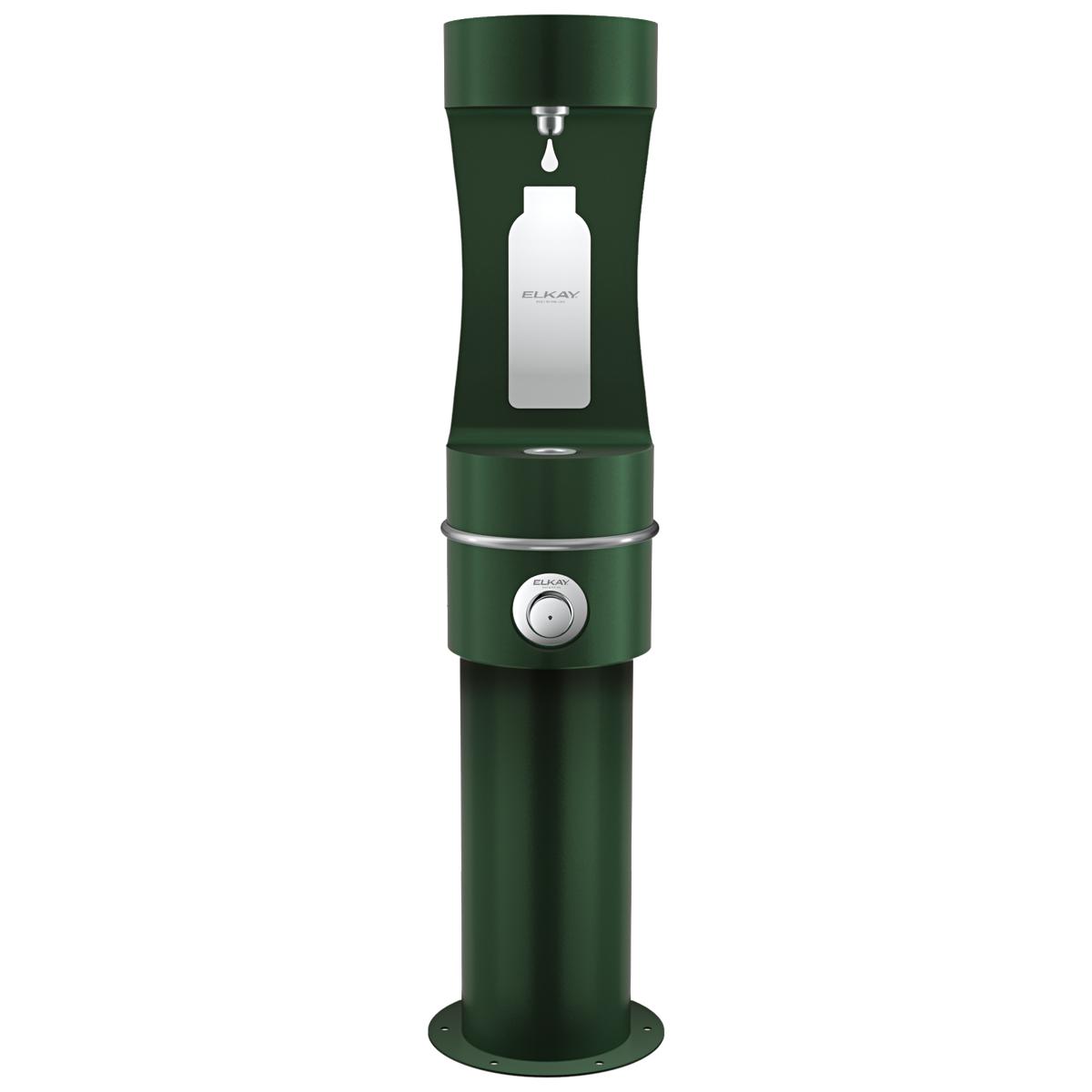 Elkay Outdoor ezH2O Lower Bottle Filling Station Bi-Level Pedestal, Non-Filtered Non-Refrigerated Freeze Resistant Evergreen LK4420BF1LFRKEVG