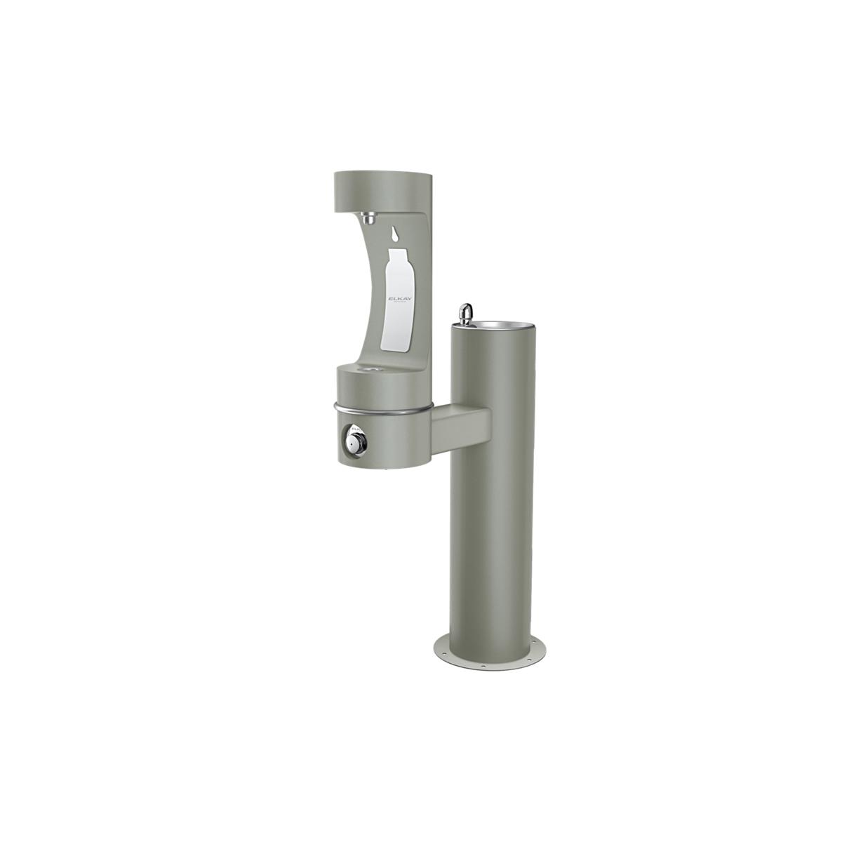 Elkay Outdoor ezH2O Lower Bottle Filling Station Bi-Level Pedestal, Non-Filtered Non-Refrigerated Freeze Resistant Gray LK4420BF1LFRKGRY