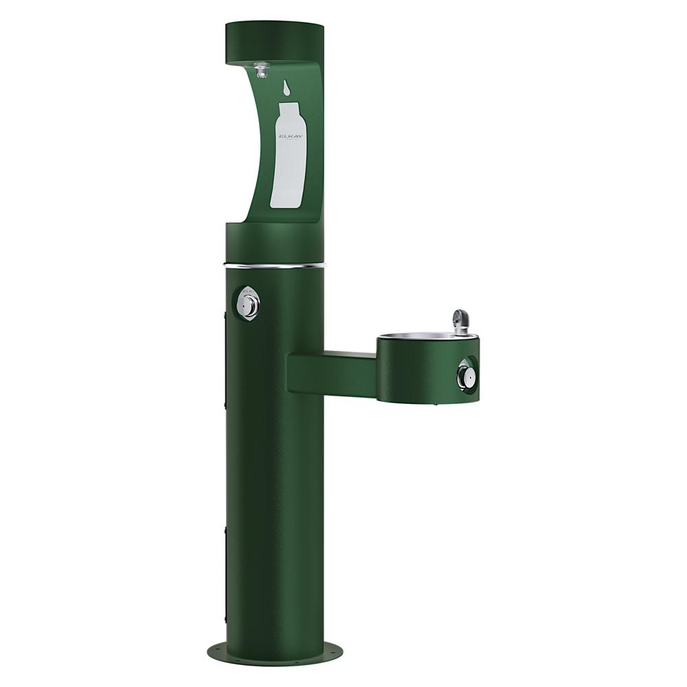 Elkay Outdoor ezH2O Upper Bottle Filling Station Bi-Level Pedestal, Non-Filtered, Evergreen LK4420BF1UEVG