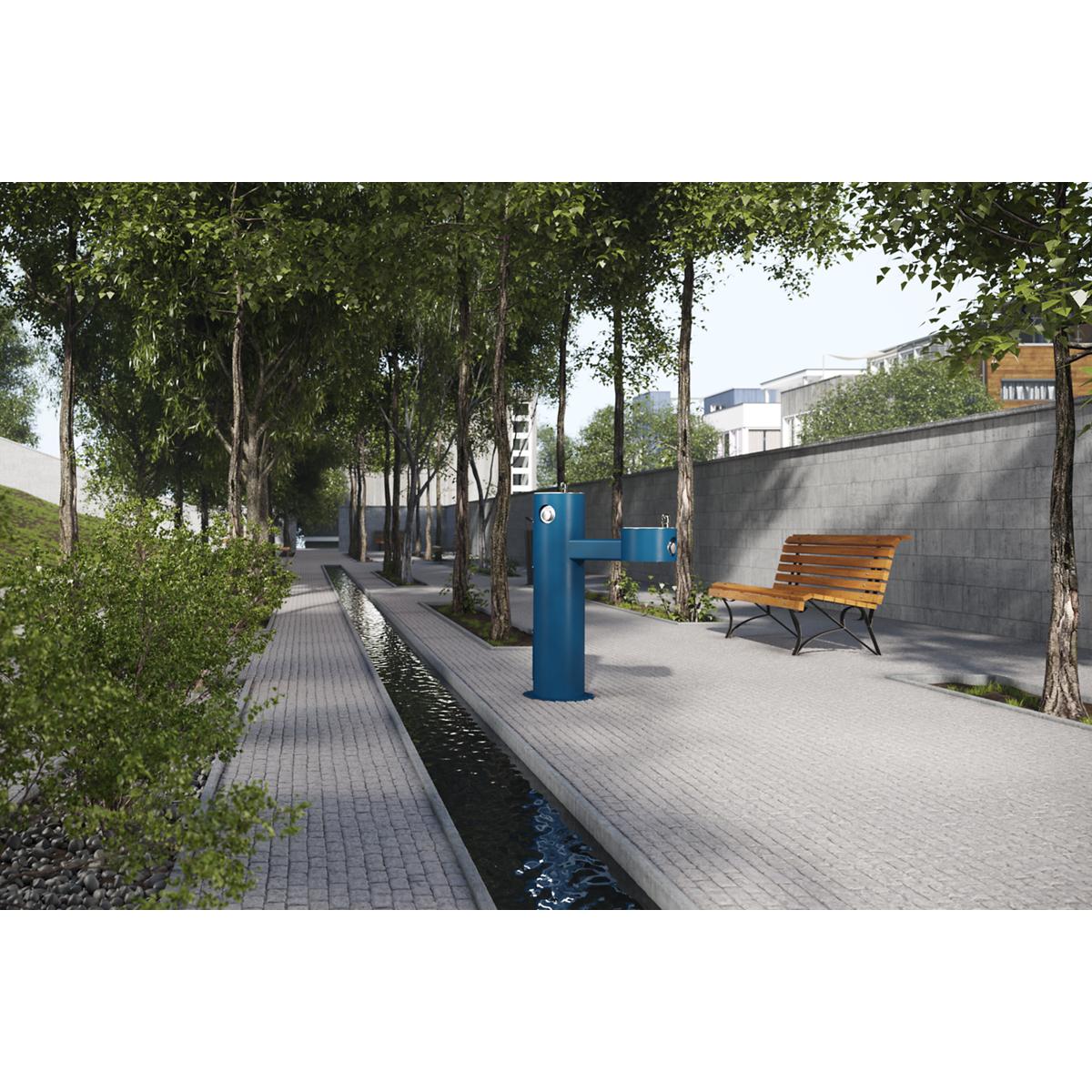Elkay Outdoor Fountain Bi-Level Pedestal Non-Filtered, Non-Refrigerated Blue LK4420BLU