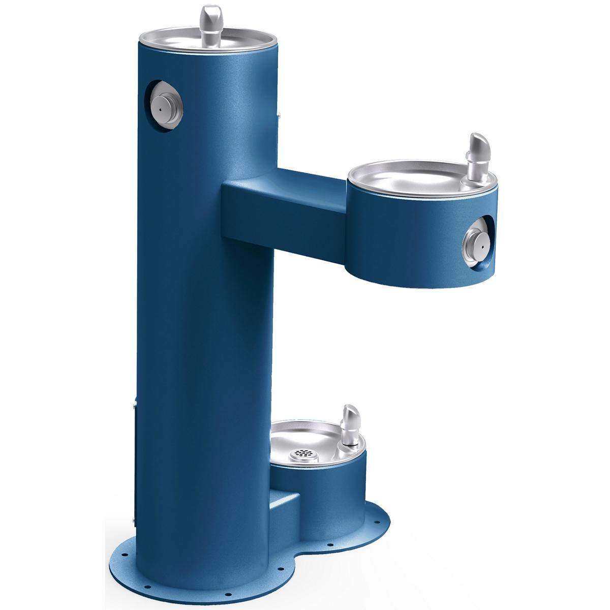 Elkay Outdoor Fountain Bi-Level Pedestal with Pet Station, Non-Filtered Non-Refrigerated, Freeze Resistant, Blue LK4420DBFRKBLU