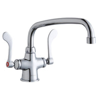Elkay Single Hole with Concealed Deck Faucet with 10" Arc Tube Spout 4" Wristblade Handles Chrome LK500AT10T4