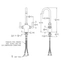 Elkay Single Hole with Concealed Deck Faucet with 4" Gooseneck Spout 2" Lever Handles Chrome LK500GN04L2